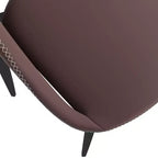 Lot de 4 chaises de salle à manger rembourrées LeisureMod Collection Amalfi avec dossier ouvert incurvé et pieds en fer thermolaqué pour cuisine et salle à manger