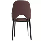 Lot de 4 chaises de salle à manger rembourrées LeisureMod Collection Amalfi avec dossier ouvert incurvé et pieds en fer thermolaqué pour cuisine et salle à manger