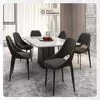 Lot de 4 chaises de salle à manger rembourrées LeisureMod Collection Amalfi avec dossier ouvert incurvé et pieds en fer thermolaqué pour cuisine et salle à manger