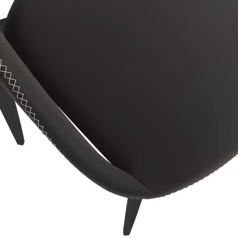 Lot de 4 chaises de salle à manger rembourrées LeisureMod Collection Amalfi avec dossier ouvert incurvé et pieds en fer thermolaqué pour cuisine et salle à manger