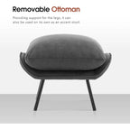 Ensemble de 2 fauteuils d'appoint avec ottoman, Tissu Leathaire LW951