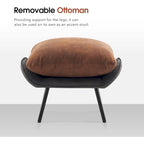 Ensemble de 2 fauteuils d'appoint avec ottoman, Tissu Leathaire LW951