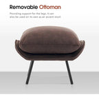 Ensemble de 2 fauteuils d'appoint avec ottoman, Tissu Leathaire LW951