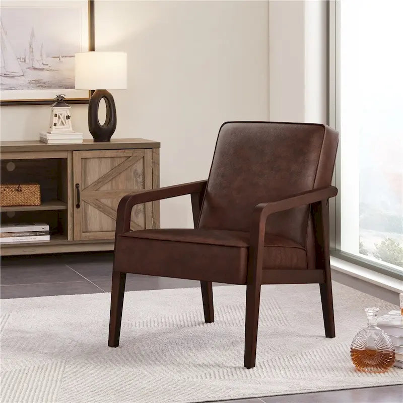 Fauteuil d'appoint moderne en similicuir Yaheetech