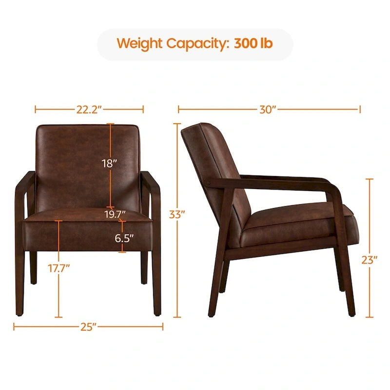 Fauteuil d'appoint moderne en similicuir Yaheetech