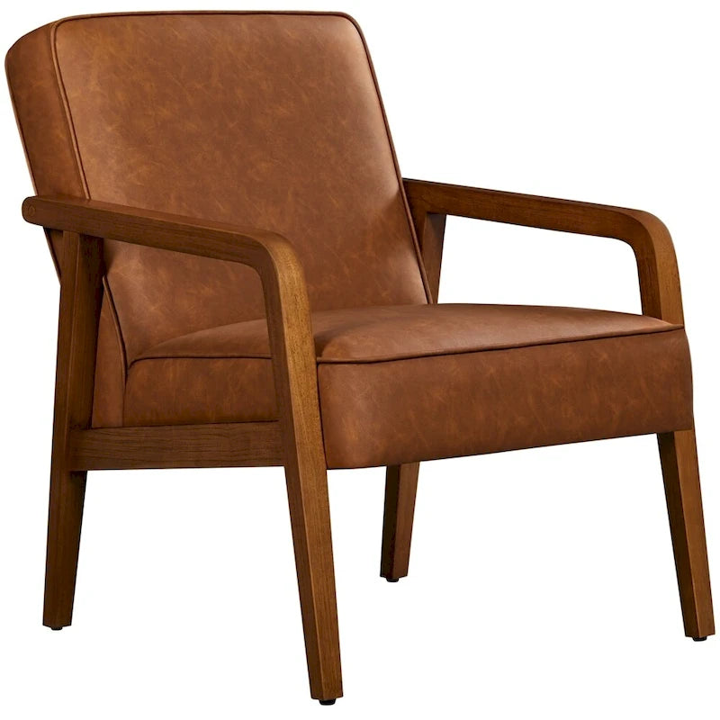 Fauteuil d'appoint moderne en similicuir Yaheetech