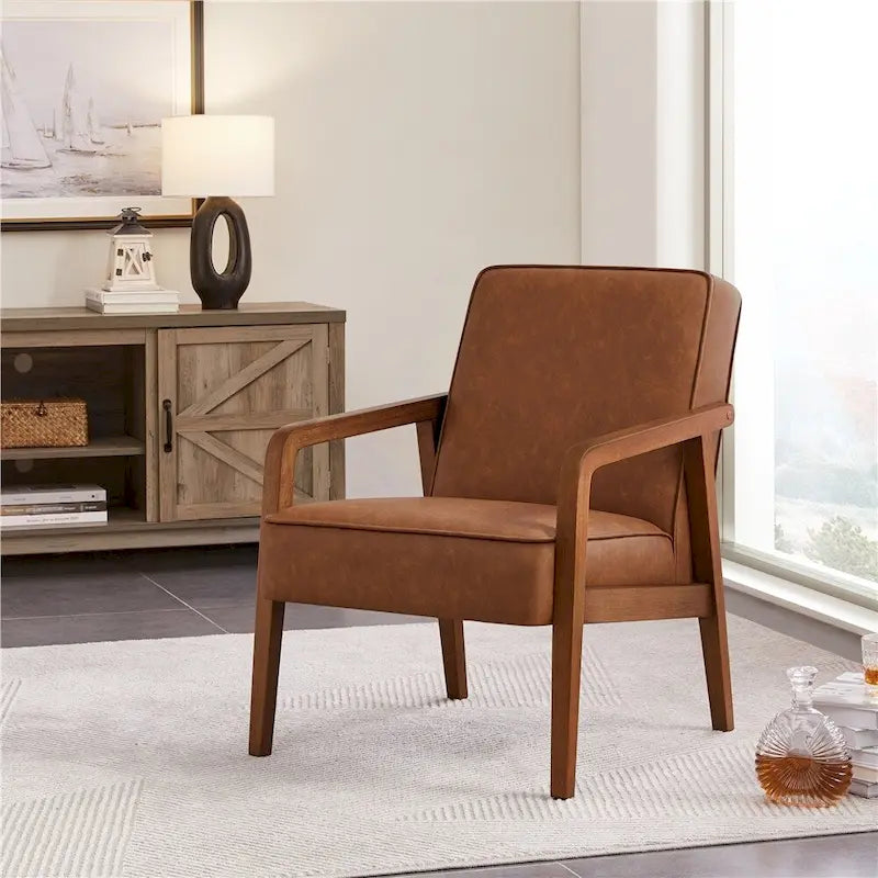 Fauteuil d'appoint moderne en similicuir Yaheetech