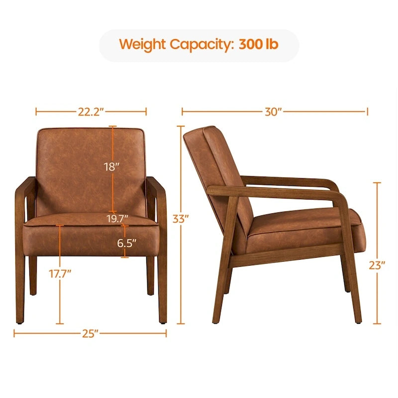 Fauteuil d'appoint moderne en similicuir Yaheetech