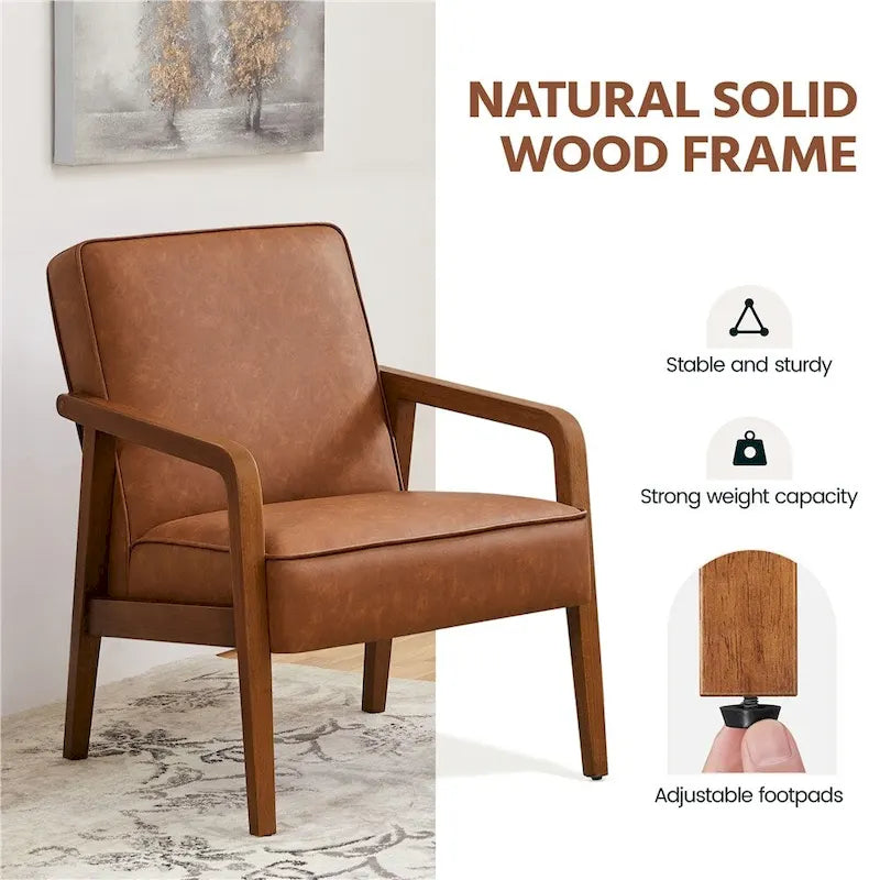 Fauteuil d'appoint moderne en similicuir Yaheetech