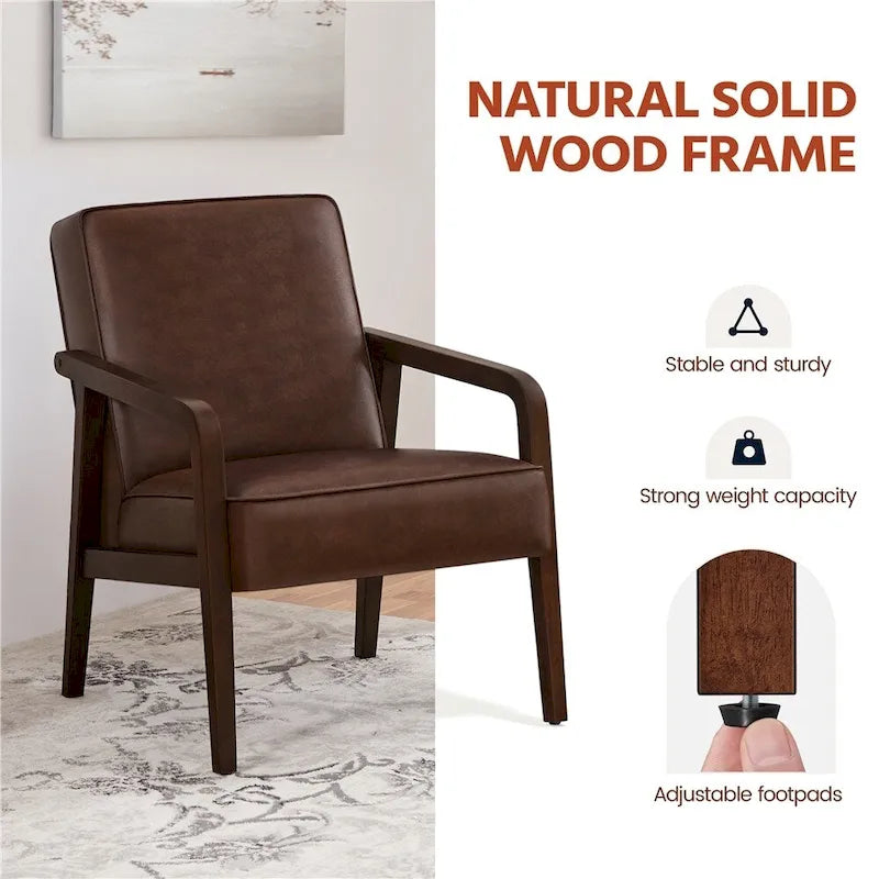 Fauteuil d'appoint moderne en similicuir Yaheetech