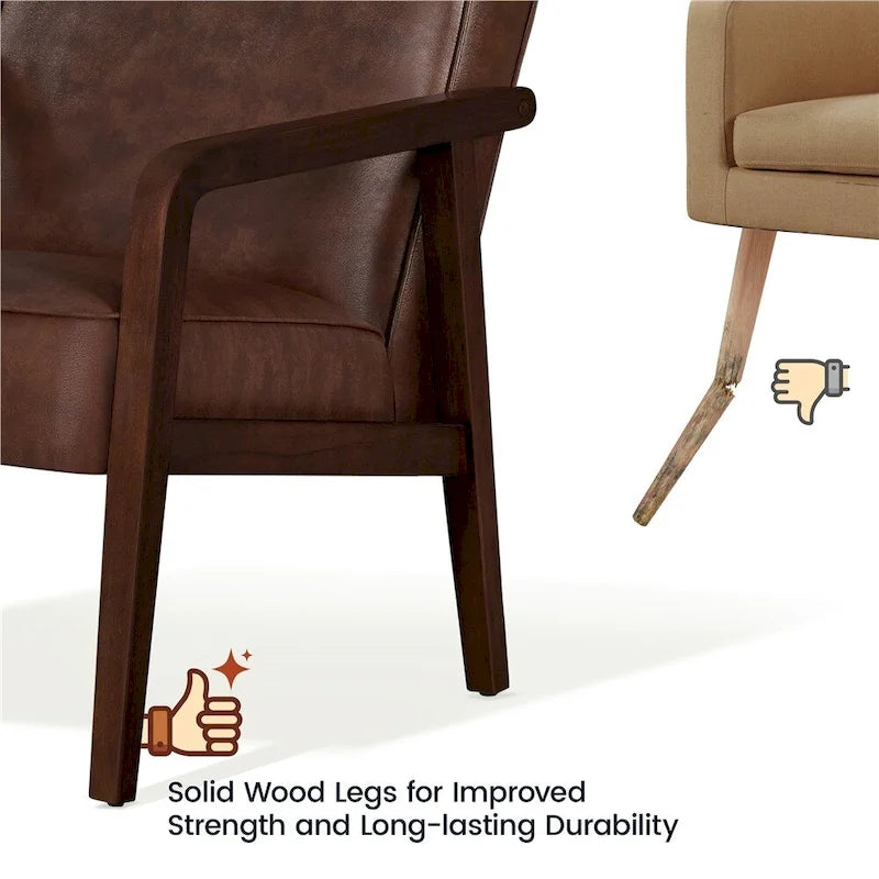 Fauteuil d'appoint moderne en similicuir Yaheetech