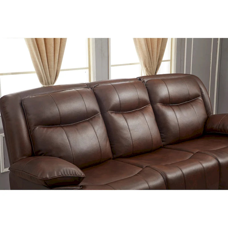 Canapé inclinable manuel 3 places en cuir reconstitué Betsy Furniture 8006