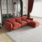 Canapé sectionnel en forme de L de 103 po, canapé modulaire 4 places minimaliste en chenille avec pouf réversible