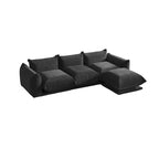 Canapé sectionnel en forme de L de 103 po, canapé modulaire 4 places minimaliste en chenille avec pouf réversible