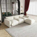 Canapé sectionnel en forme de L de 103 po, canapé modulaire 4 places minimaliste en chenille avec pouf réversible