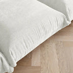 Canapé sectionnel en forme de L de 103 po, canapé modulaire 4 places minimaliste en chenille avec pouf réversible
