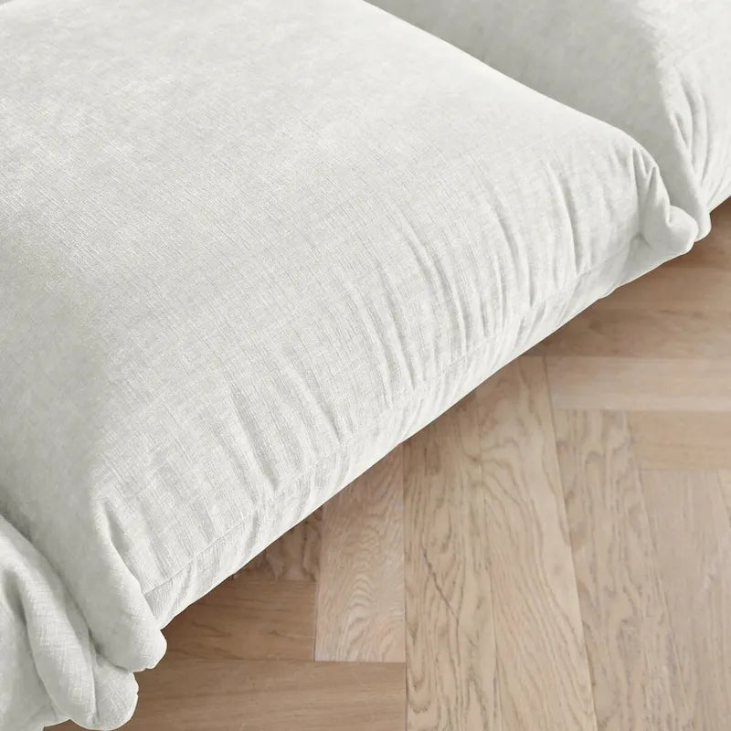 Canapé sectionnel en forme de L de 103 po, canapé modulaire 4 places minimaliste en chenille avec pouf réversible