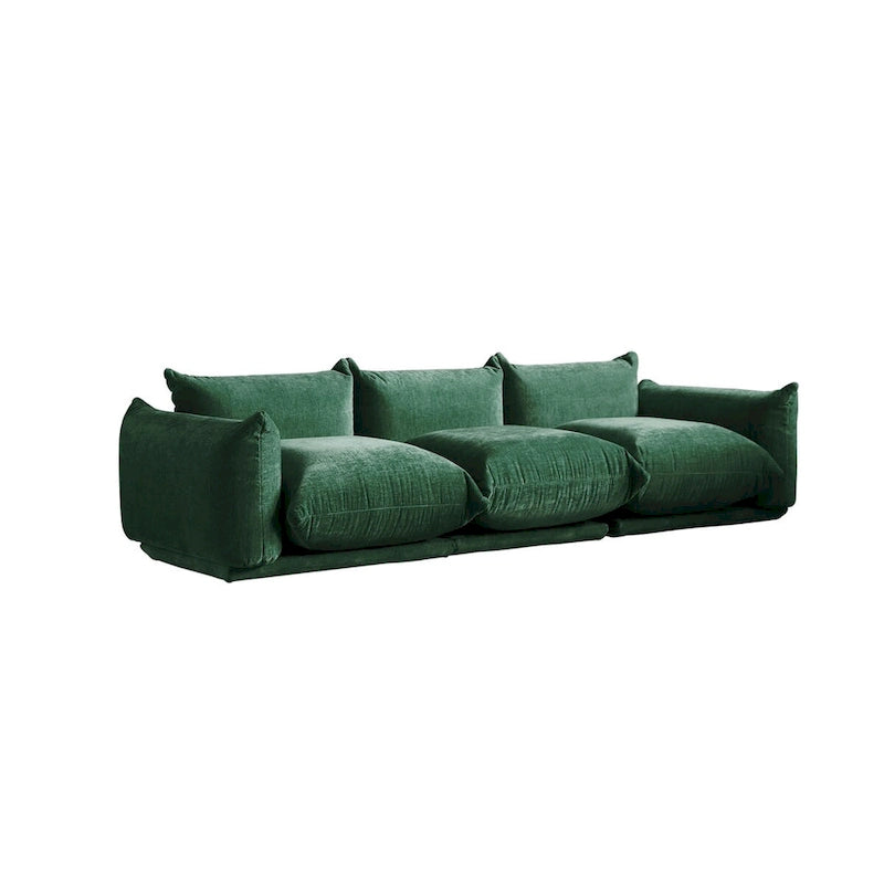 Canapé sectionnel en forme de L de 103 po, canapé modulaire 4 places minimaliste en chenille avec pouf réversible