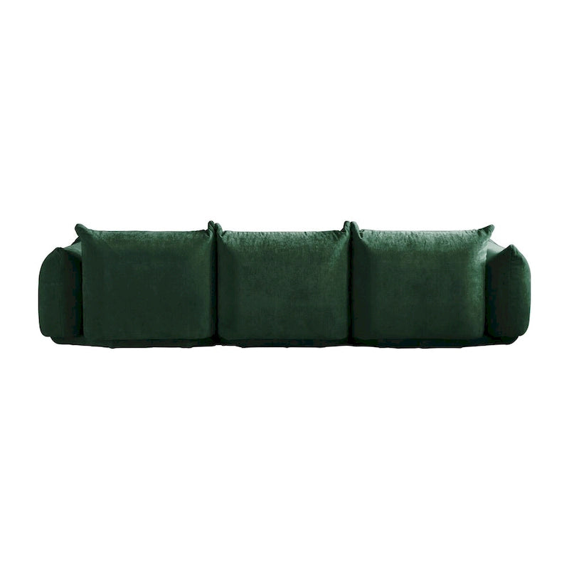 Canapé sectionnel en forme de L de 103 po, canapé modulaire 4 places minimaliste en chenille avec pouf réversible