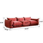 Canapé sectionnel en forme de L de 103 po, canapé modulaire 4 places minimaliste en chenille avec pouf réversible