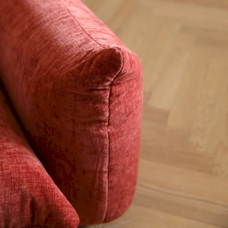Canapé sectionnel en forme de L de 103 po, canapé modulaire 4 places minimaliste en chenille avec pouf réversible