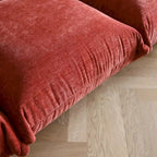 Canapé sectionnel en forme de L de 103 po, canapé modulaire 4 places minimaliste en chenille avec pouf réversible