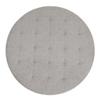 Pouffe rond touffeté en coton et lin avec cadre en fer