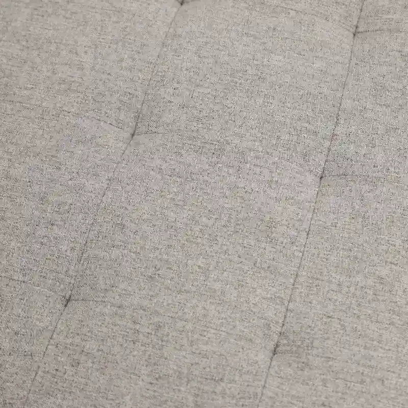 Pouffe rond touffeté en coton et lin avec cadre en fer