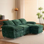 Canapé moderne foncé trois places, canapé-lit en polyester, mobilier rembourré confortable pour salon, appartement