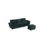 Canapé moderne foncé trois places, canapé-lit en polyester, mobilier rembourré confortable pour salon, appartement