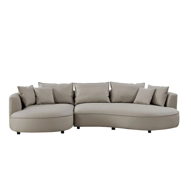 Canapé d'angle en cuir avec méridienne Grand canapé de luxe pour salon