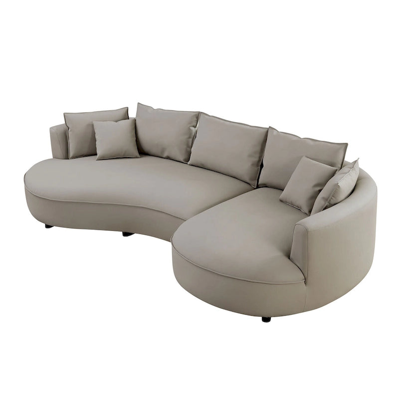 Canapé d'angle en cuir avec méridienne Grand canapé de luxe pour salon