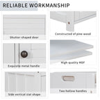 Banc de rangement avec 3 portes persiennes, coussin amovible et espace de rangement caché - 110,5 L x 40,6 l x 45,7 H cm
