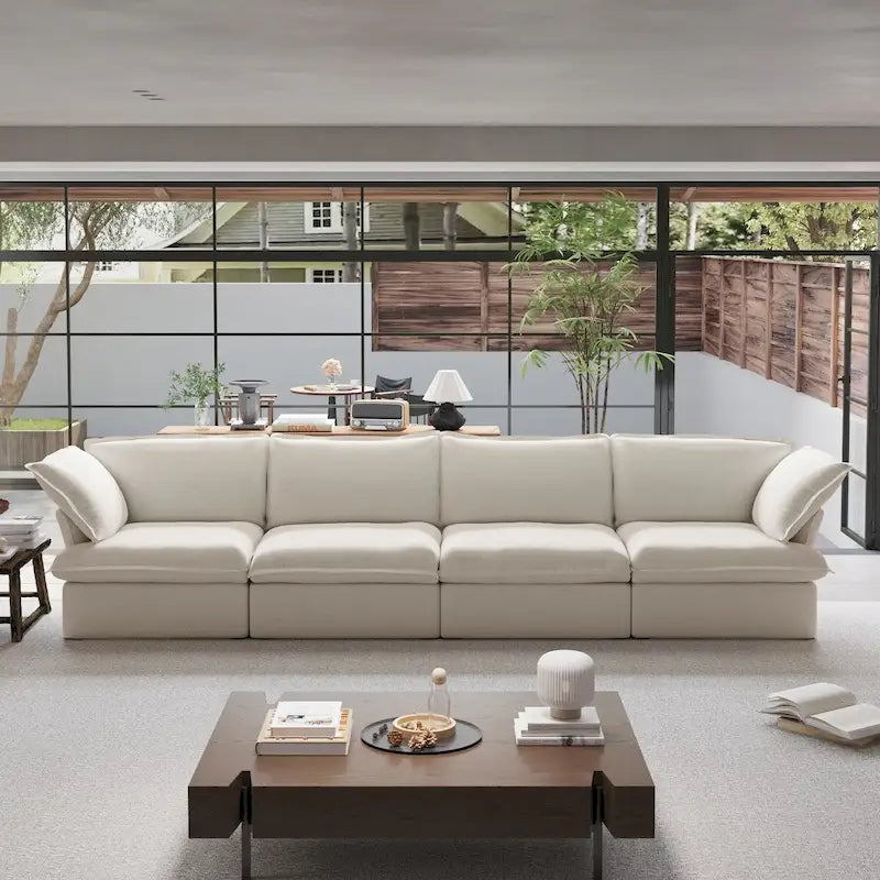 Canapé moderne et confortable nuage, canapé sectionnel minimaliste en duvet, housses de coussin amovibles