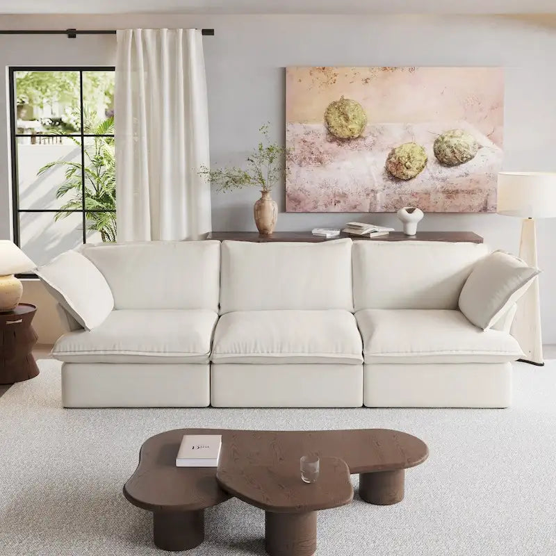 Canapé moderne et confortable nuage, canapé sectionnel minimaliste en duvet, housses de coussin amovibles