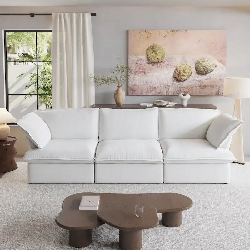 Canapé moderne et confortable nuage, canapé sectionnel minimaliste en duvet, housses de coussin amovibles