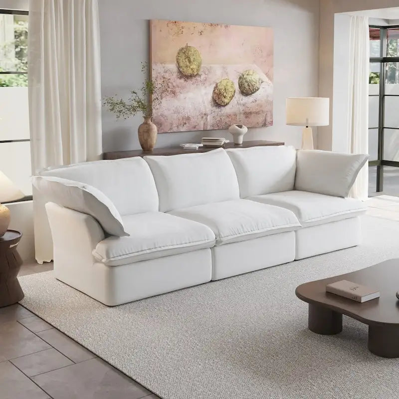 Canapé moderne et confortable nuage, canapé sectionnel minimaliste en duvet, housses de coussin amovibles