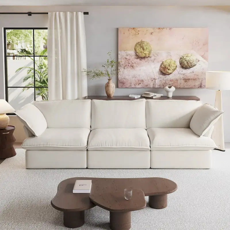 Canapé moderne et confortable nuage, canapé sectionnel minimaliste en duvet, housses de coussin amovibles