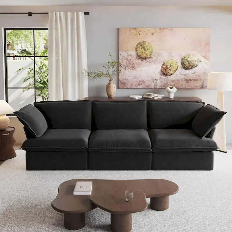 Canapé moderne et confortable nuage, canapé sectionnel minimaliste en duvet, housses de coussin amovibles