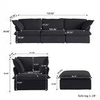 Canapé moderne et confortable nuage, canapé sectionnel minimaliste en duvet, housses de coussin amovibles