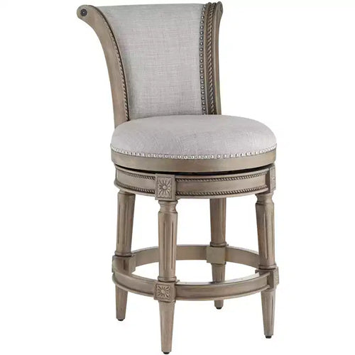 55 Downing Street Oliver 26 High Ash Gray and Oak Traditional Swivel Counter Stool
