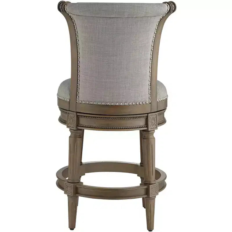 55 Downing Street Oliver 26 tabouret de comptoir pivotant traditionnel en frêne gris et chêne