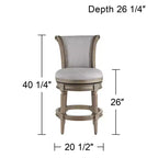 55 Downing Street Oliver 26 tabouret de comptoir pivotant traditionnel en frêne gris et chêne