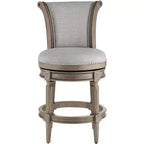 55 Downing Street Oliver 26 tabouret de comptoir pivotant traditionnel en frêne gris et chêne