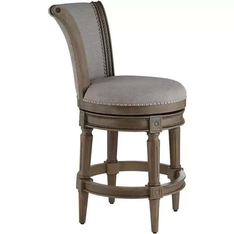 55 Downing Street Oliver 26 tabouret de comptoir pivotant traditionnel en frêne gris et chêne