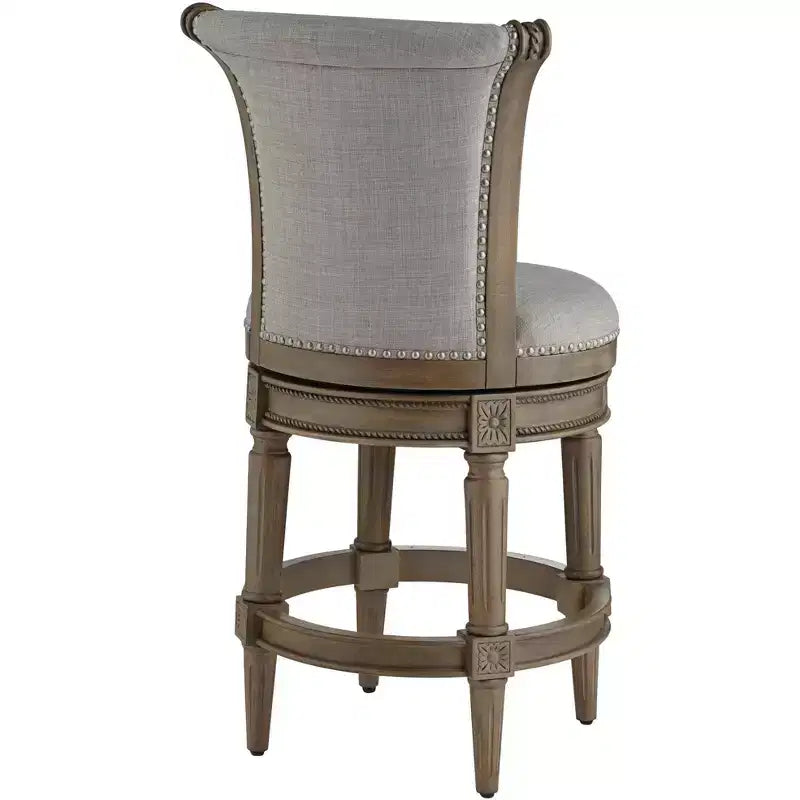 55 Downing Street Oliver 26 tabouret de comptoir pivotant traditionnel en frêne gris et chêne