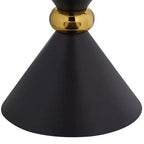 Studio 55D Midnight Table d'appoint ronde moderne en métal, sablier, 45 cm de large, anneau noir et doré pour salon