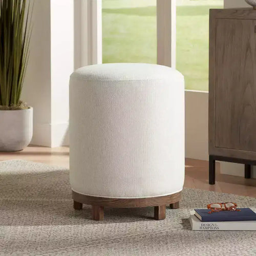 55 Downing Street Daniel Wood Tabouret de bar pivotant marron de 64,7 cm de haut avec coussin Zeus Pearl moderne pour îlot de cuisine à hauteur de comptoir