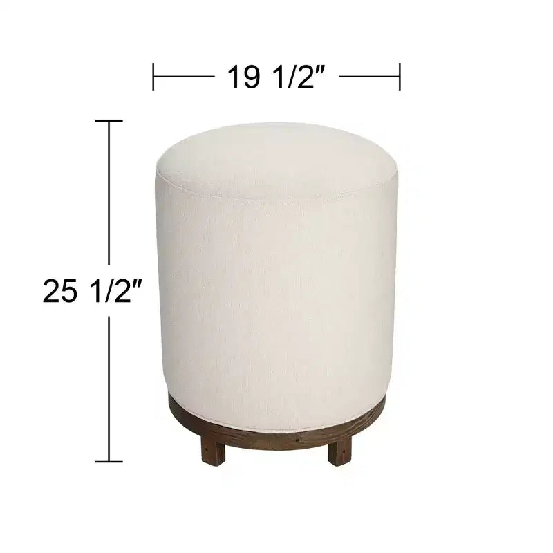 55 Downing Street Daniel Wood Tabouret de bar pivotant marron de 64,7 cm de haut avec coussin Zeus Pearl moderne pour îlot de cuisine à hauteur de comptoir