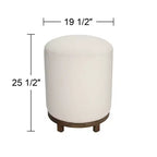 55 Downing Street Daniel Wood Tabouret de bar pivotant marron de 64,7 cm de haut avec coussin Zeus Pearl moderne pour îlot de cuisine à hauteur de comptoir